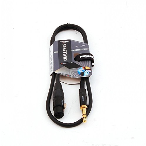 PROEL CHL210LU5 - Cavo audio bilanciato con connettori Jack Stereo Dritto da 6.3 a Cannon XLR 3F Femmina da 5mt., Nero.
