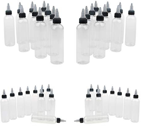 dailymall 40Piece Empty Plastic Bottle With Twist Top Cap Tip Applicator 120ml