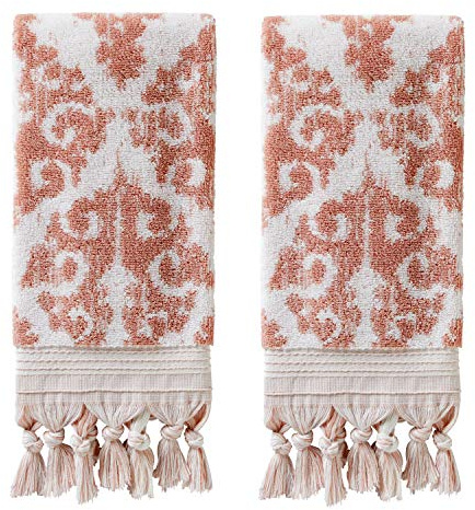 SKL Home Mirage Fringe - Set di asciugamani in 100% cotone turco, misura S, colore: rosa cipria