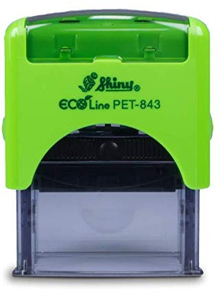 Stempel Shiny ECOline PET-843 mit eigenem Text und Logo personalisieren - 47 x 18 mm, bis zu 4 Zeilen - Stempel aus recycelten Kunststoffen