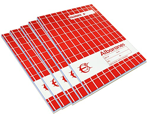 EUROXANTY Albaranes | Hoja calcante | Albarán de entrega | Documentos de venta | Original y copia | 40 hojas por talonario | 20,5 x 14,5 cm | Pack 5