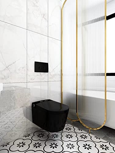 Toilette moderne japonaise suspendue Fuji (noir)