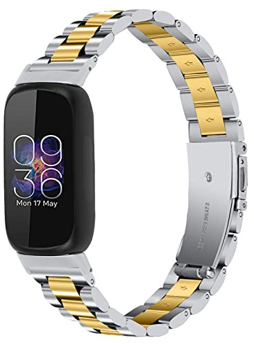 Chofit Klockarmband kompatibla med Fitbit Inspire 3, metallarmband i rostfritt stål, ersättningsarmband, business-stil, armband för Inspire 3