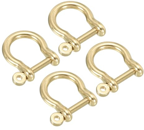 PATIKIL D-Ring Schäkel, Messing U Typ Fob Key Hook Kleine Bogen Schäkel DIY Leder Ersatz