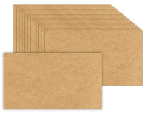 2 x 3,5 vanliga solbruna kraft-visitkort set med 200 – brunt hantverkskort – skapa visitkort, tackpaketinsats, presentpresenttagg, pappershantverk – stämpel, skriva, rita,