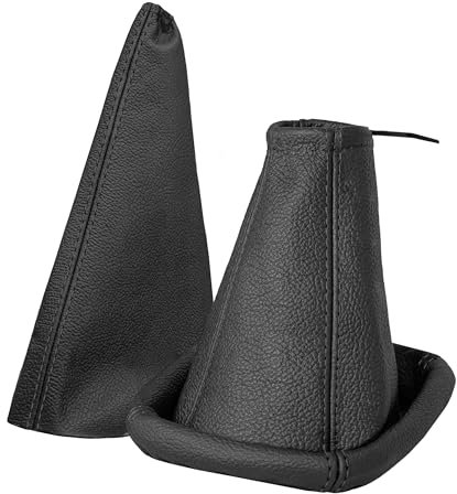 Soufflet de levier de vitesse et soufflet de frein à main compatibles avec Opel Corsa C année de construction 2000-2006 Accessoires de voiture Intérieur Pommeau de levier de vitesse en cuir véritable