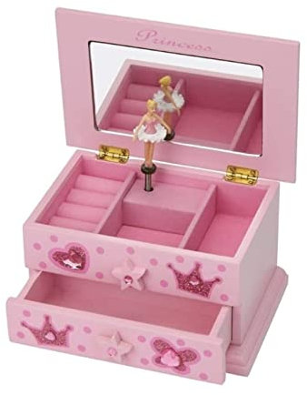 ASHSDI Spieluhr Musikbox, Hölzerne Spieluhr Rosa Prinzessin Musikalische Schmuckschatulle Ballerina Spieluhr Für Mädchen Geburtstag Weihnachten Musikspieluhr Spieldose