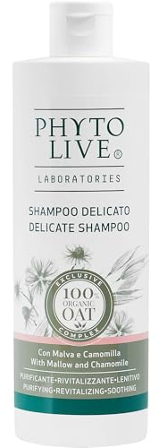 Phyto Live Shampoo Delicato, Lenitivo per Cute Sensibile e Irritata, Formula Calmante con Avena, Camomilla e Malva, 400 ml