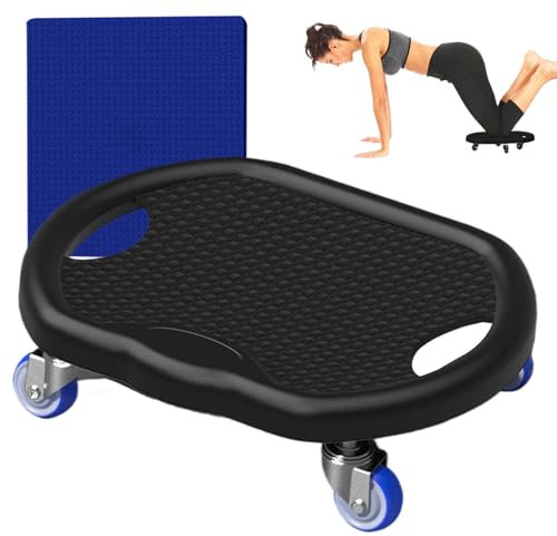AB-Rad Mit Matte - Leiser Bauchtrainer Für Training Im Fitnessstudio Zu Hause | Ausrüstung Für Kernkraftübungen Für Körperfettverbrennung, Straffung