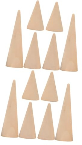 Beavorty 2 Sätze Holz Ringhalter Praktischer Schmuckständer Mit Konischer Form Für Stilvolle Präsentation Von Ringen Für Verkaufsstände Schminktische Platzsparend Modern 6 Stück * 2
