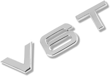 MCK Auto - Emblema para maletero trasero V6T plateado brillante para S4, B8, A6, SQ5, 8R, S5