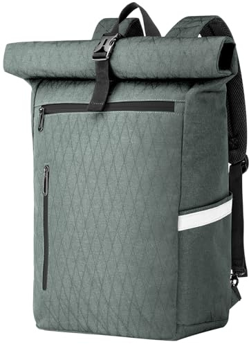 Wiserset Cykelväska för bagagehållare, 22 L, ryggsäck för män, multifacksryggsäck med fack för bärbar dator, 2-i-1 cykelryggsäck, reflekterande, grå