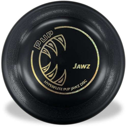Hyperflite Pup Jawz Hundefliegenscheibe – für Hunde unter 40,6 cm – härteste durchstoßsichere Scheibe – ultralange Flüge – Weltrekord bewährt – Wettbewerbsgenehmigt – 17,8 cm/90 g – Schwarz