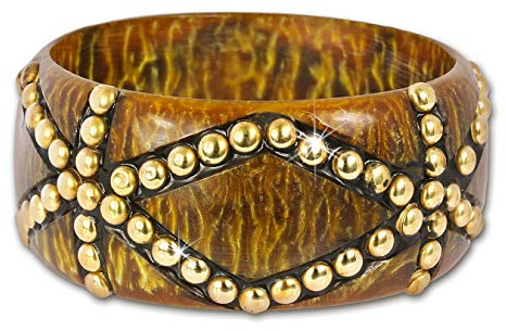 SilberDream Brazalete estampado marrón/dorado para mujer RAV228Y