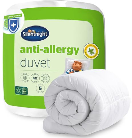 Silentnight Anti Allergy Single Duvet 10.5 Tog - All Year Round Winter Quilt Duvet Anti-Bacterial and Machine Washable with Allergy UK Approved Anti Allergy Fibres - Single Bed