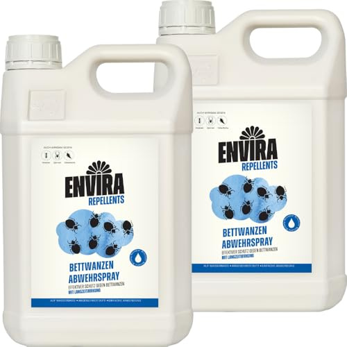 Envira Bettwanzenspray 2x 5 Liter - effektiv gegen Bettwanzen | Bettwanzen Spray mit Langzeitwirkung für Wohnung, Hotel, Matratzen und Reisen - effektiv Bettwanzen loswerden