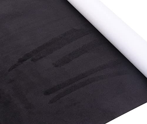 Y.A. LOTUS Black Microfiber Fabric Self-Adhesive Suede Look 16.5in x 59in, Premium Synthetic Leather - Stretch Film Fabric Perfect for car Interior Decorate
