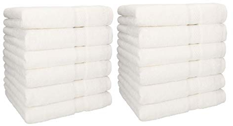Betz 12 Stück Handtücher Palermo 100% Baumwolle 12 Handtücher 50x100 cm Farbe weiß