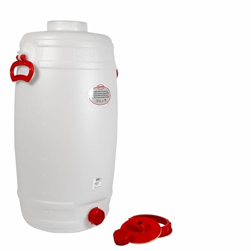 Graf Getränkefässer Saftfässer Kunststoffässer 10-500 Liter (Graf Getränkefass Rund 50 Liter ohne Zubehör)