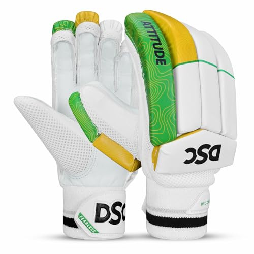 DSC Intense Attitude Cricket Batting Gloves | Multicolor | Size: Youth | for Left-Hand Batsman