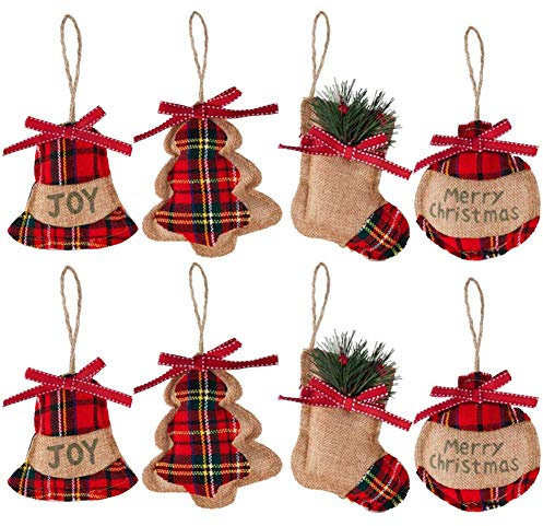 Christbaumanhänger 8 Weihnachtsbaumschmuck Deko-Anhänger aus Filz Christbaum Anhänger Hängende Ornamente, Glocke/ Weihnachtsbaum/Strumpf/Stocking ball formen für weihnachtsbaum anhänger glocke urlaub