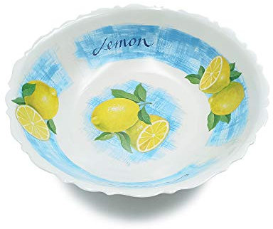 MCM service Insalatiera in Pura Melamina Ø cm 34 decorazione Lemon Made in Italy