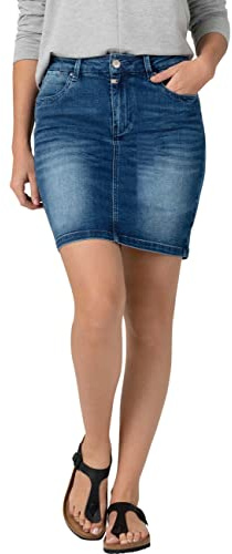 Timezone Damen Marahtz Skirt Rock, Rich Royal Blue Wash, 30W EU