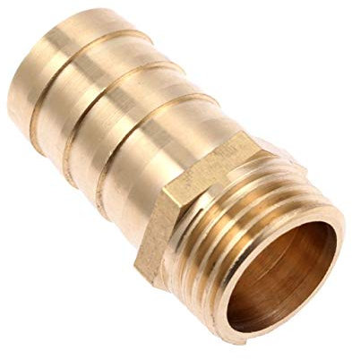 Quick Connect Push-in Connection Water Pipe Fitti 1Pc Brass 3/41/2/1 Pipe Fitting Male Thread to Pipe Barb Hose Tail Adaptor Fitting Connector PC16-06 PC19-04 PC19-06 PC25-1 (Color : PC19 04)