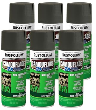 Rust-Oleum 279175-6PK Camouflage 2X Ultra Cover Spray Paint, Deep Forest Green, 12 Ounce (Pack of 6)