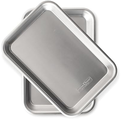 Nordic Ware pack de 2 bandejas para servir hamburguesas, bandejas de aluminio para servir o cocinar, bandeja para servir fabricada en EE. UU., color: natural