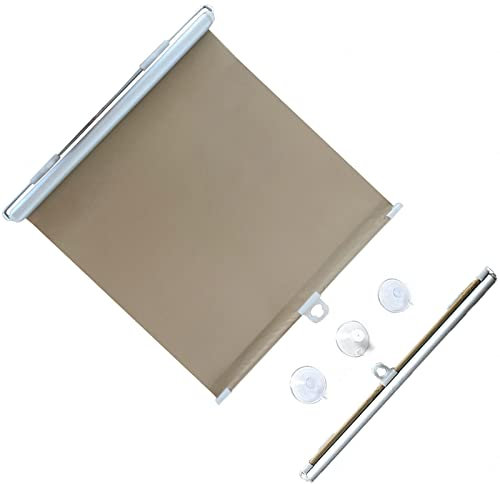 Xrdbfd Verdunkelungsrollos Mit Saugnäpfen, Sonnenschutzrollos Für Fenster Und Türen, Verdunkelungsvorhänge Ohne Bohren, Temporäre Jalousien,Gold-35x125cm(13.8 * 49.2in)