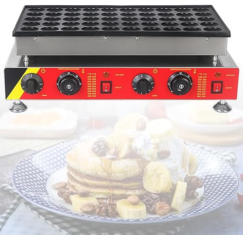TAHALI Macchina per Waffle/Forno per Mini Pancake Olandesi con Grill Automatico Poffertjes a 50 Fori