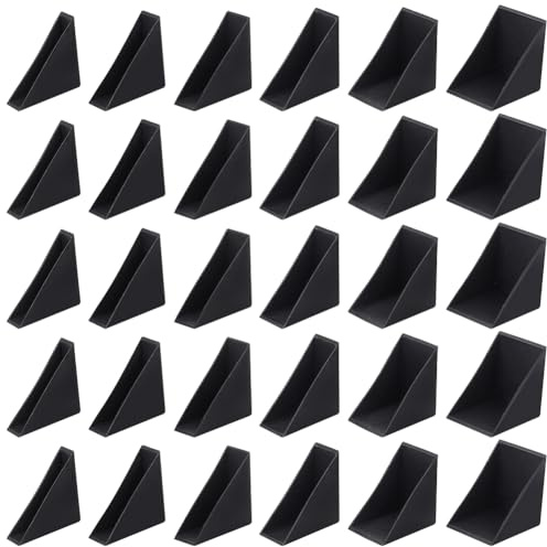 BENECREAT 36 pz 6 Misure Protezione Triangolare Protezioni Angolari in Plastica Traslucida Coperture Protezione Bordi di Prova per Cornice Specchio Vetro Ceramico Protezione Trasparente, Nero