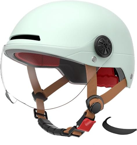 Jugend-Retro-Elektro-Motorrad-3/4-Halbhelm, Mädchen-Motorradhelm mit offenem Gesicht, DOT-zugelassener Vintage-Roller-Moped-ATV-Street-Jet-Cruiser-Helm