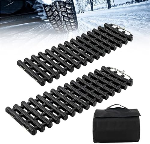 COSTWAY 2 Stücke Anfahrhilfe Auto, Sandbleche Offroad, Traktionsmatte für Sand Schnee EIS Schlamm, Offroad Tracks Traction Mats, Traktionshilfe mit Tasche für Wohnmobil/PKW/LKW (61,5 x 21 x 2,8 cm)