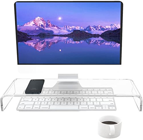 Lesunbak Acryl Monitorständer | Desktop 2D Acryl Computer Bildschirmerhöhun, Transparenter Ergonomischer Monitorständer Für Tastaturaufbewahrung Und Multimedia Laptop