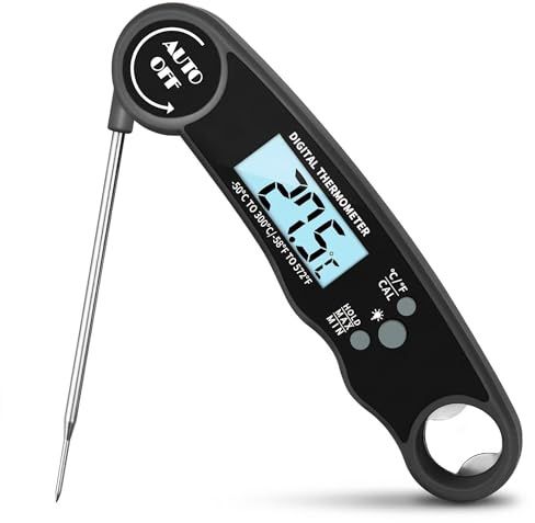 PRECORN Digital Fleischthermometer - Grillthermometer Bratenthermometer für die Küche - Präzises BBQ Thermometer mit Sofortablesung Ideal für Grill, Steak, Braten - Wasserdichtes Küchenthermometer