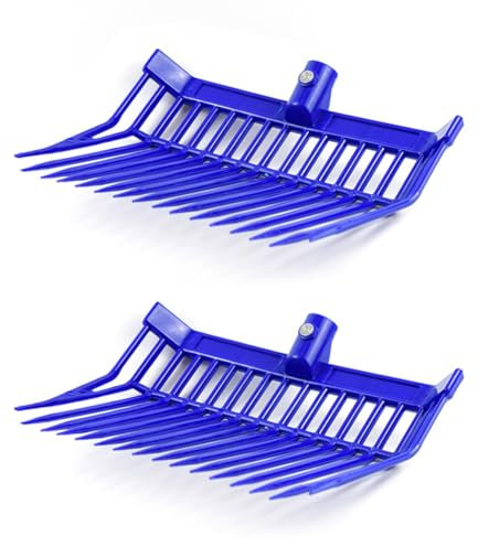 MSCHENZW Manure Fork Replacement, Pitchfork, Horse Manure Rake, for Picking Up Manure, Stable Waste Removal, Easy Install Blue 2pcs