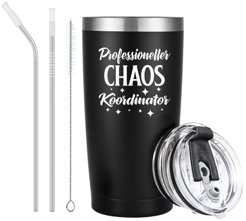 Livole Weihnachtsgeschenke für Männer, Chef, Kollegen, Bester Freund Geschenk Mann, Papa - Professioneller Chaos Koordinator - Lustige Chef Geschenke Tasse, 20oz 600ml Kaffeebecher to go Thermo
