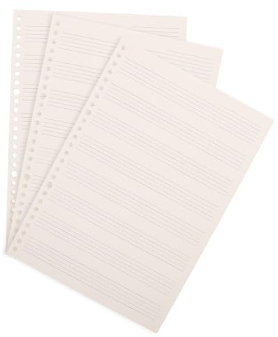 3 Stück Notenheft mit 60 Blatt Je Stück, Abtrennbar | Papier, Klare Druckqualität, Widerstandsfähige Ausführung, Praktisch für Übungszwecke