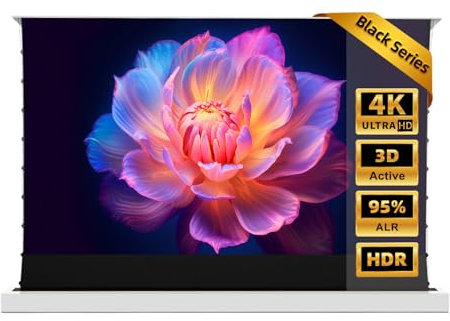 NothingProjector Écran 100 Pouces Autoportant, Électrique Rétractable, ALR CLR, 4K UHD Laser TV, Home Cinéma Portable, Écran pour Projecteur Ultra-Courte Focale, Pas de Montage, Blanc