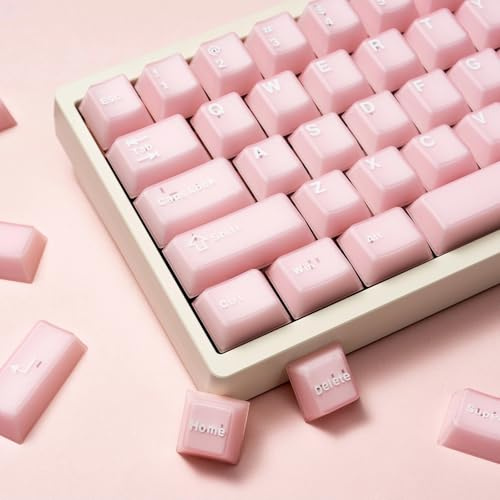 Tastenkappen Der Jade Serie, Minimalistische Double-Shot ABS Cherry Profile Keycap für Mechanische Tastaturen(Pink)