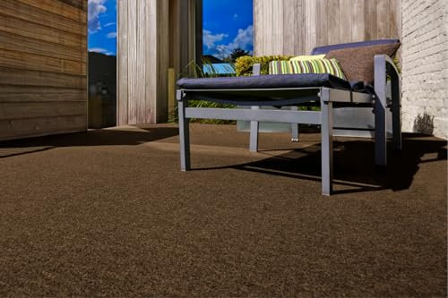 andiamo Kunstrasenteppich Field mit Noppen - Kunstrasen Outdoor zur Verwendung als Balkon Bodenbelag oder Outdoor Teppich - witterungsbeständig und zuschneidbar 200 x 250 braun