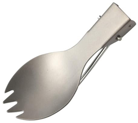 Titan Göffel - Edelstahl Göffel Faltbar Reisebesteck | Klapplöffel Gabel Combo mit Klappgriff Faltbares Besteck Outdoor Camping Titan Sporks für Outdoor Camping