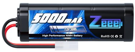Zeee NiMH Akku 7,2V 5000mAh RC Akku für RC Auto RC LKW HPI Losi Kyosho RC Hobby RC Cars Aeroplane Helicopter Boat (1 Packungen)