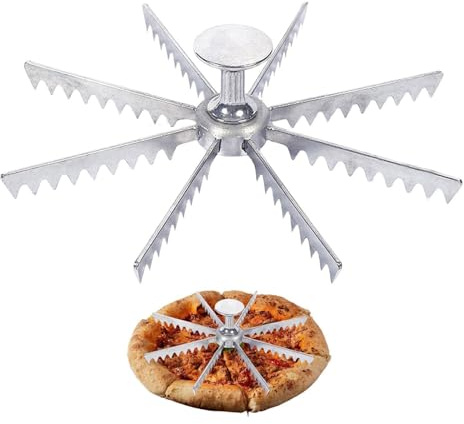 Whole Pie Cutter, Pie Marker 5/6/7/8/9/10/12 Slice Pie Cake Marker Aluminum Alloy Portion Divider, Pie Pan Divider Insert Pie Separator Cutter Baking Tools for Kitchen Party Commercial Home (8 Cut)