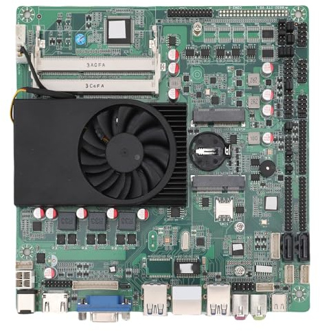 Plyisty ITX Motherboard 5th Gen, per I7 5500U, Gigabit Serial Ata Pcie Usb 3.0 Scheda Madre, Supporta 2xso Dimm Ddr3 Memoria 1333MHz 1600mHz, con Ventola di Raffreddamento
