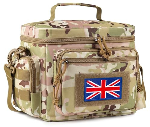 Bolsa táctica Almuerzo Bunnychic Hombre, Fiambrera 22L Anti Fugas Laboral. | Correa hombro ajustable, MOLLE, capa aislante antifugas, cubo hielo táctico amplio almuerzo, ideal oficina, trabajo y picnics
