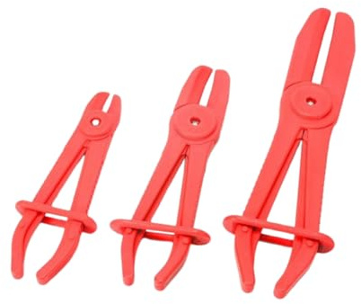 Homoyoyo 3pièces Pinces De Serrage Plastique Pour Tuyaux Auto Outils De Clampage De Durites Frein Et Carburant Pinces Arrêt Légères Et Sécurisées Compatibles Lignes Eau Et Chauffage Rouges