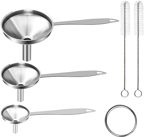 Grande set di imbuto di piccole dimensioni di 3, mini imbarchi di grado alimentare per cucina a bottiglie di riempimento di liquori di liquori piccoli spezie in polvere di cottura di spezie, 6 % in